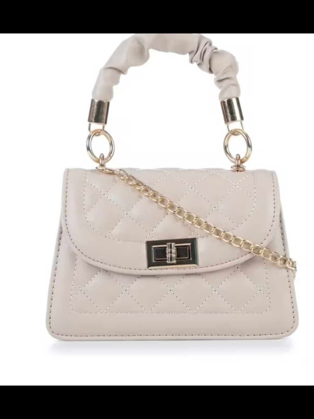 Olivia Miller Beige Quilted Crossbody Handbag-NEW